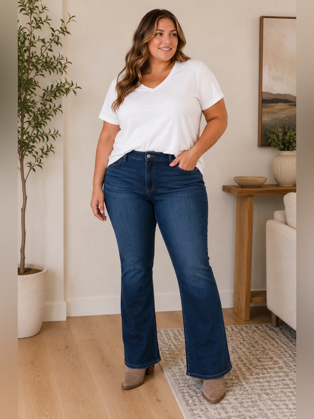 PAIGE Dark Blue Bootcut Jeans